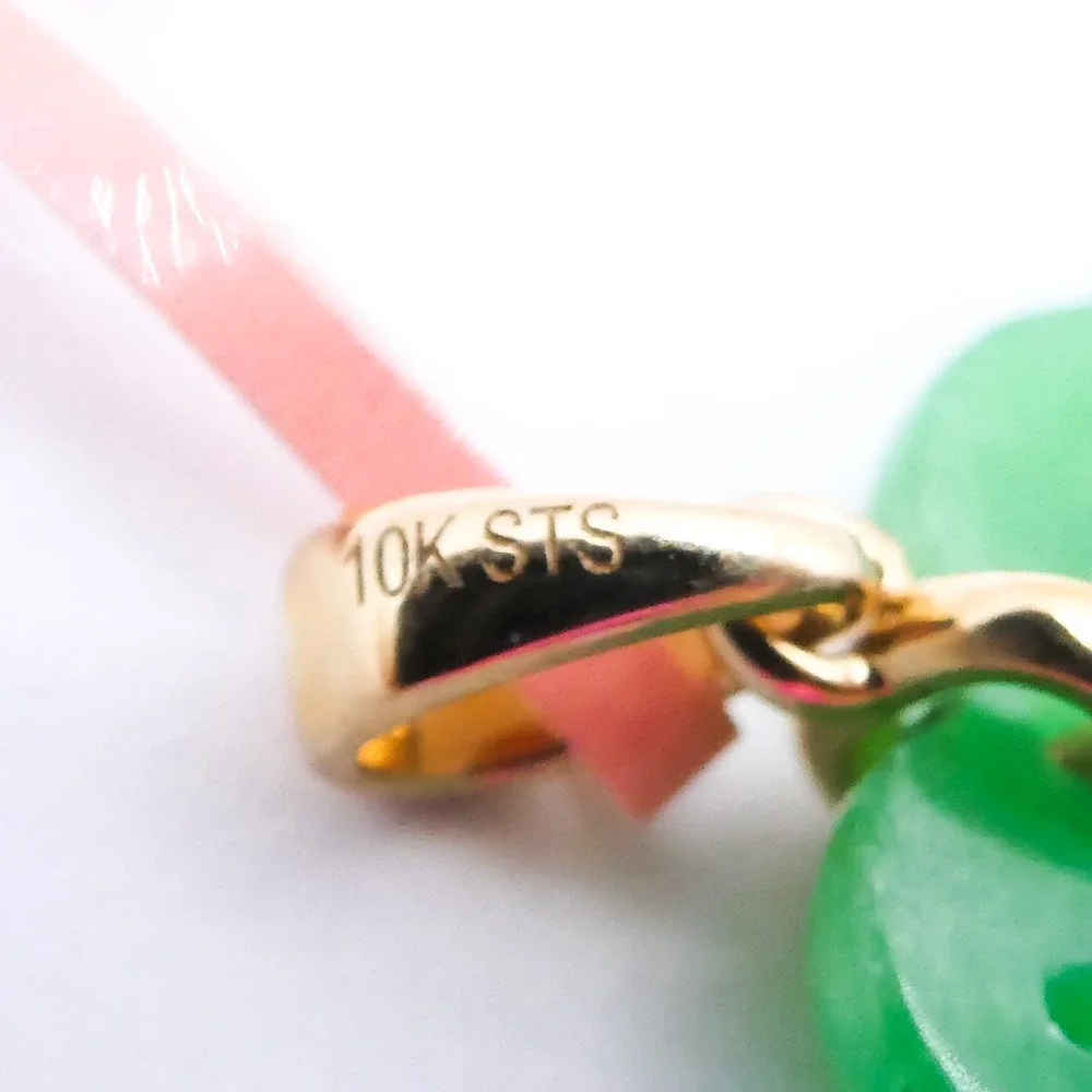 Chuck Clemency 10k Yellow Gold Jade Carved Phoenix 18 Ctw Pendant Necklace NEW